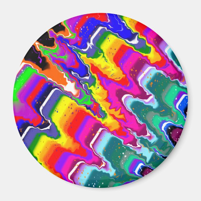 Rainbow Blip Abstract Digital Art   Magnet (Front)