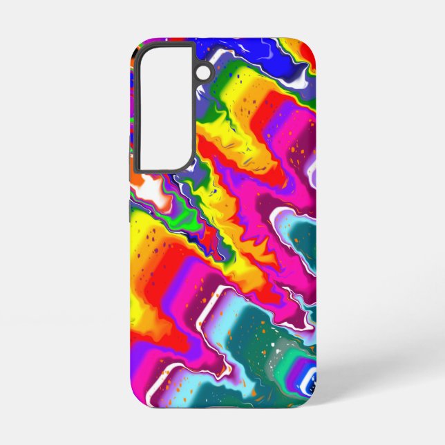 Rainbow Blip Colour Burst Fluid Art Samsung Galaxy S22 Case (Back)