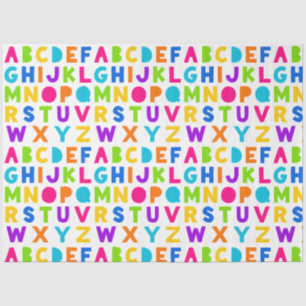 Rainbow Block Letter Alphabet Tissue Paper