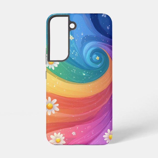 Rainbow Bloom Swirl Phone Case (Back)