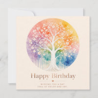 Rainbow Blossom Tree Birthday Joy