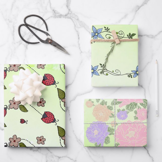 Rainbow Blossoms Packing paper (Front)