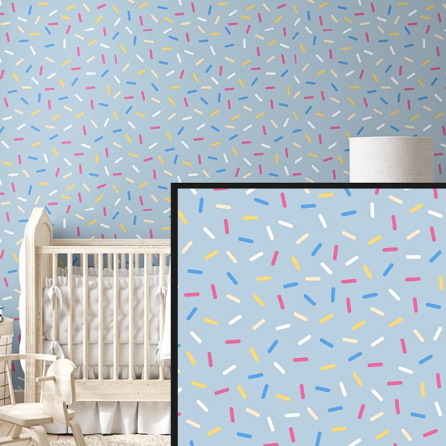 Rainbow Blue Red Yellow Sprinkles, on Pale Blue Wallpaper (Creator Uploaded)