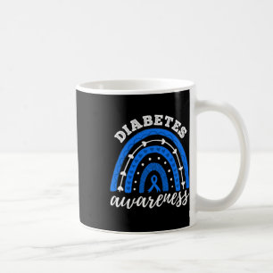 Rainbow Blue Ribbon T1d Type 1 Diabetes Awareness Coffee Mug