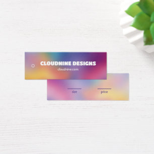 Rainbow Blur Clothing Size Price Hangtag Card