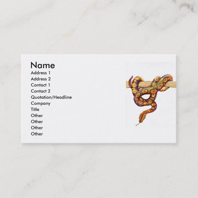 Rainbow Boa Snake Profile Card (Front)