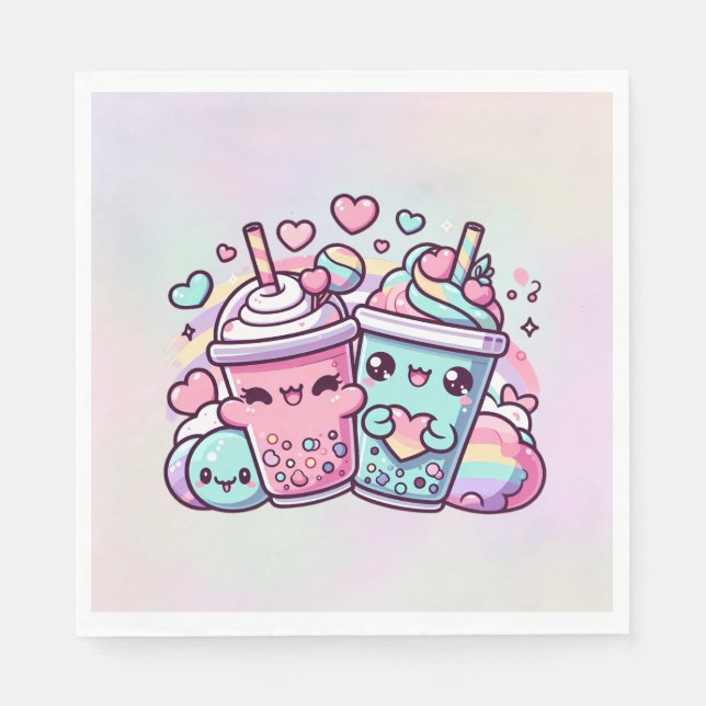 Rainbow Boba Napkins (Front)