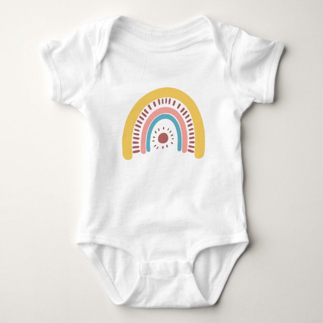 rainbow boho baby bodysuit (Front)