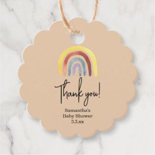 Rainbow boho baby shower  favour tags