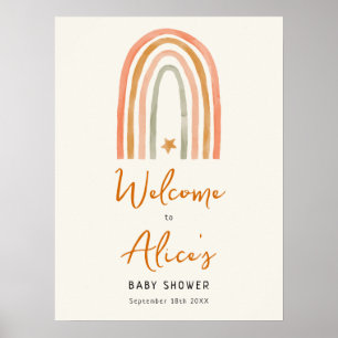 Rainbow Boho Baby Shower Welcome Sign