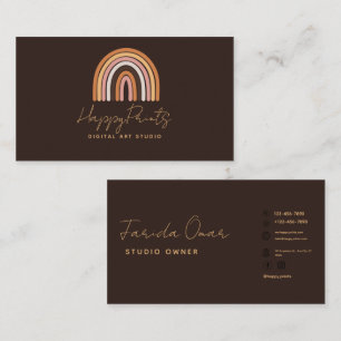 Rainbow Boho Business Card, Modern Business Card