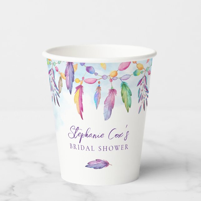 Rainbow Boho Paper Cups (Front)