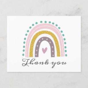 Rainbow, Boho, Pink, Teal, Hearts, Purple Gold Tha Postcard