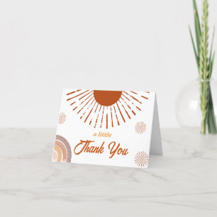 Rainbow Boho Ray Of Sunshine Baby Shower  Thank You Card