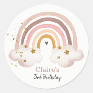 Rainbow Boho Sticker Pastel Rainbow Birthday