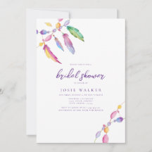 Rainbow Boho Themed Bridal Shower Invitation