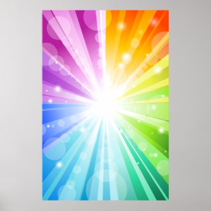 Rainbow Bokeh School/Portrait Photo Booth Backdrop Poster