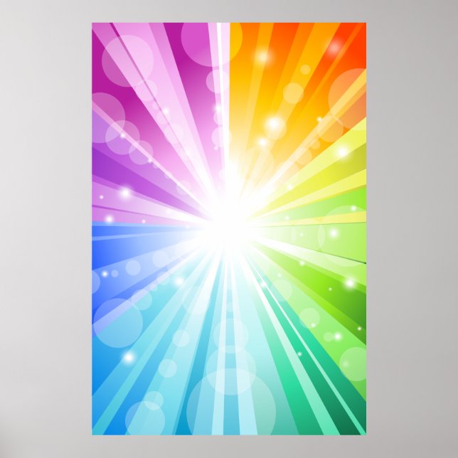 Rainbow Bokeh School/Portrait Photo Booth Backdrop Poster (Front)
