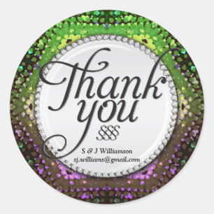 Rainbow Bokeh Thank You Stickers