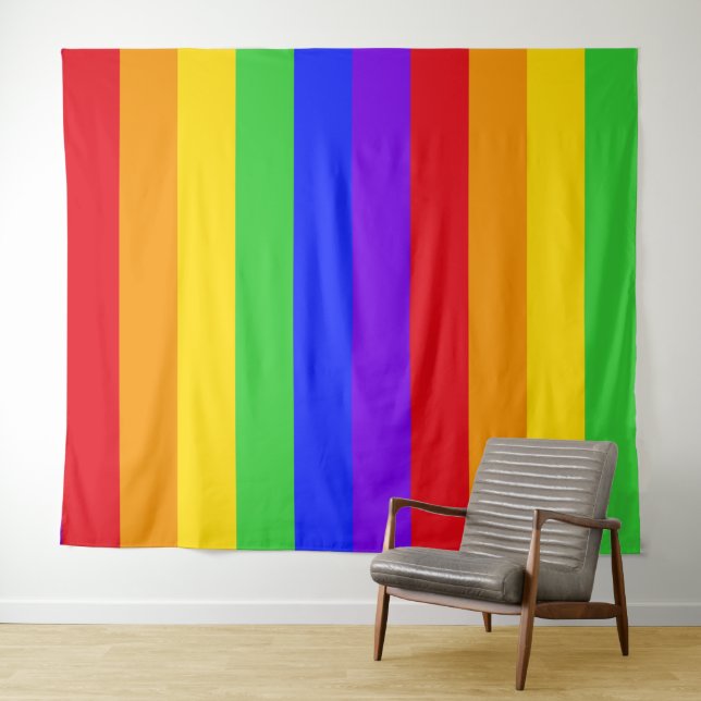 Rainbow bold lines figure  tapestry (In Situ (Horizontal))