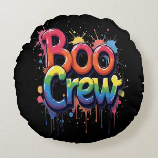Rainbow BOO CREW Round Cushion