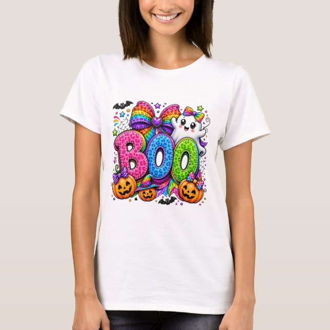 Rainbow Boo Ghost Halloween Shirt (Front)