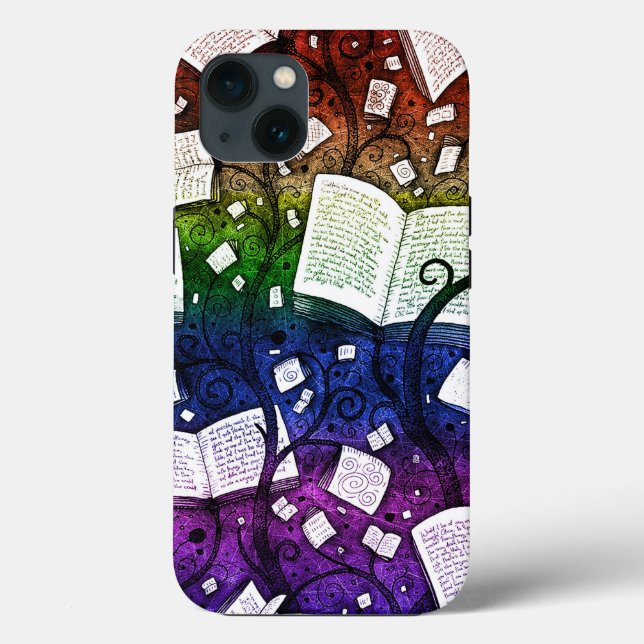 Rainbow Books Background Case-Mate iPhone Case (Back)