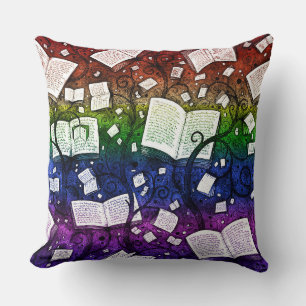 Rainbow Books Background Cushion