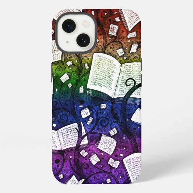 Rainbow Books Background iPhone Case (Back)