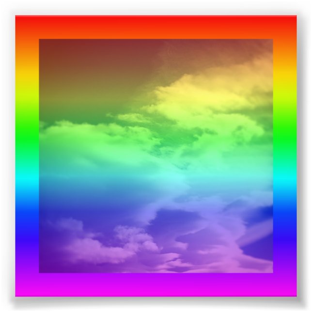 Rainbow Border and Overlay Photo Print (Front)