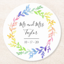 Rainbow Botanical Leaves Wedding