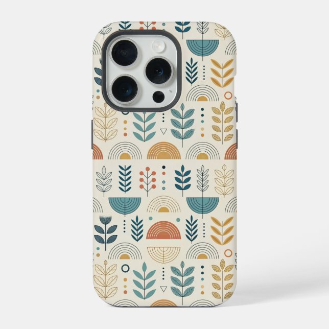 Rainbow Botanical Minimalist iPhone Case (Back)