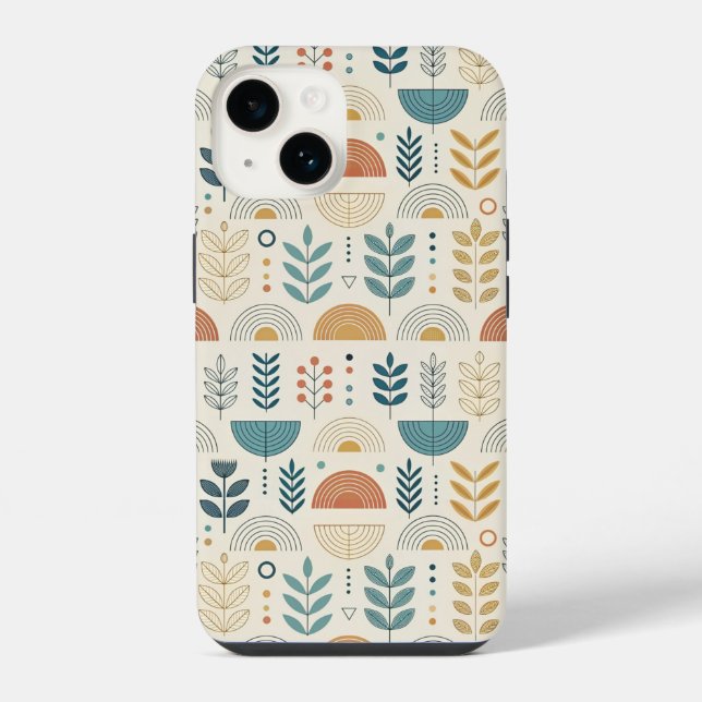 Rainbow Botanical Minimalist iPhone Case (Back)