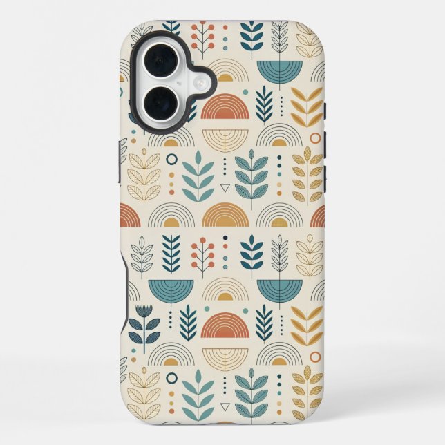 Rainbow Botanical Minimalist iPhone Case (Back)