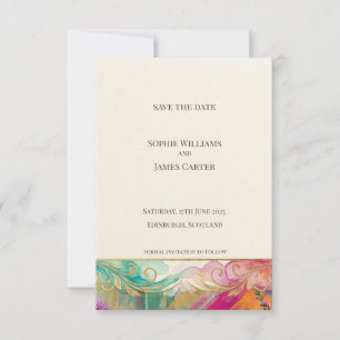Rainbow Botanical Save the Date Card