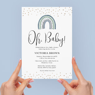 Rainbow Boy Baby Shower Invitation