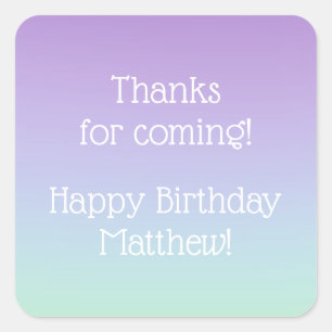 Rainbow Boy Birthday Party Square Sticker