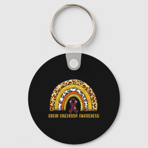 Rainbow Brain Aneurysm Warrior Key Ring