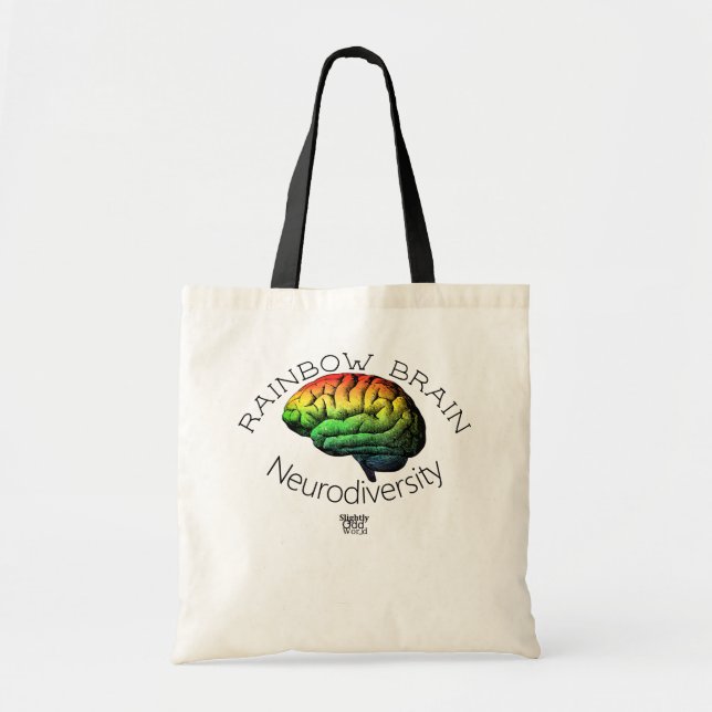 "Rainbow Brain" Neurodiversity/ Autism/ ADHD Tote Bag (Front)