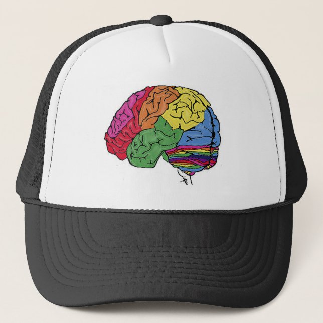 Rainbow Brain Trucker Hat (Front)