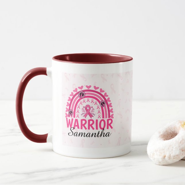 Rainbow Breast Cancer Warrior Mug (With Donut)