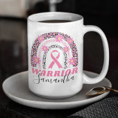 Rainbow Breast Cancer Warrior with Name Coffee Mug