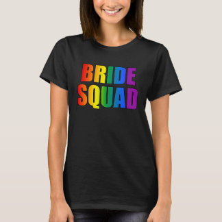 Rainbow Bride Squad Lesbian LGBT Wedding Bachelore T-Shirt