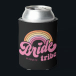 Rainbow Bride Tribe Retro Personalised Can Cooler<br><div class="desc">Rainbow Bride Tribe Retro Personalised Can Cooler</div>