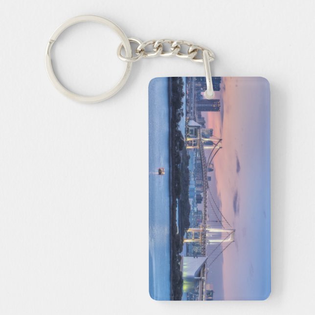 Rainbow Bridge at twilight Key Ring (Front)