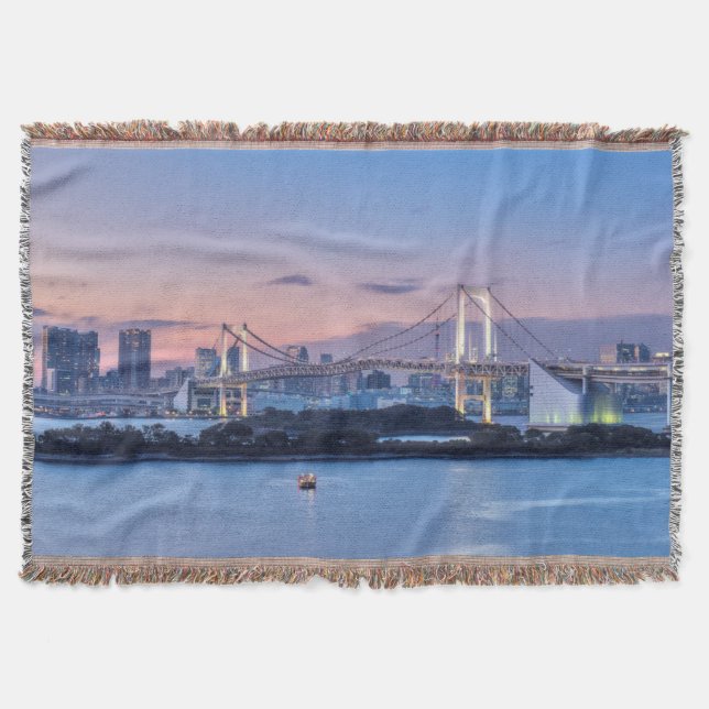 Rainbow Bridge at twilight Throw Blanket (Front)