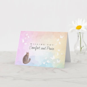 Rainbow Bridge Brown Tabby Cat Pet Loss Sympathy Card