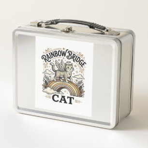 Rainbow Bridge Cat Cat Memorial Rainbow Bridge Vin Metal Lunch Box