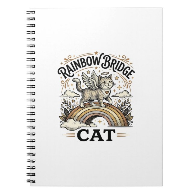 Rainbow Bridge Cat Cat Memorial Rainbow Bridge Vin Notebook (Front)