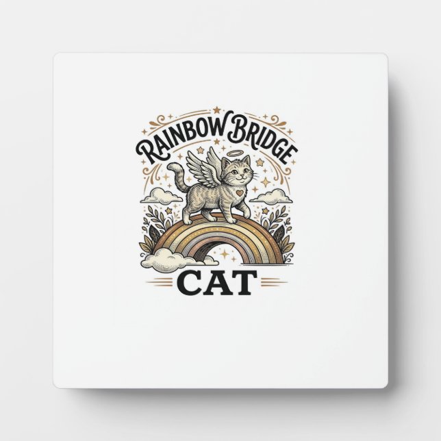 Rainbow Bridge Cat Cat Memorial Rainbow Bridge Vin Plaque (Front)